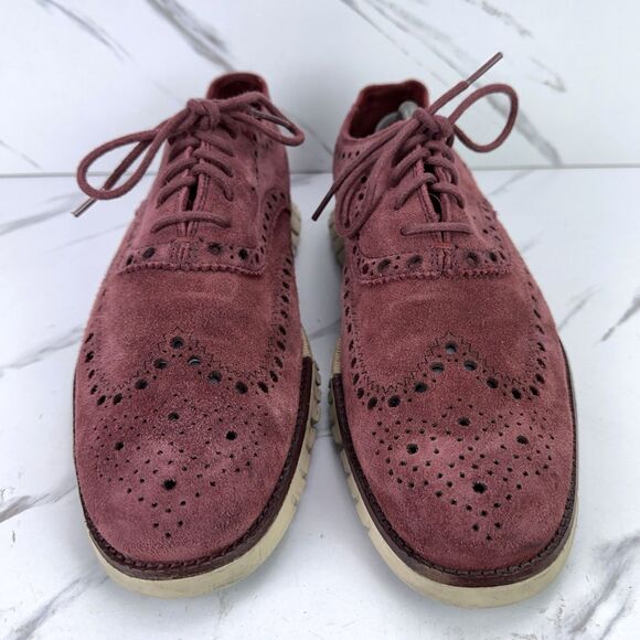 Cole Haan Zerogrand Suede Leather Wingtip Oxford Men\'s Size 11-12 Shoes Burgundy main image 7